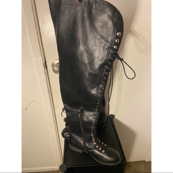 Over the Knee Boots Vegan Leather - W10 - NEW (Not in Stores) - Picture 5 of 15